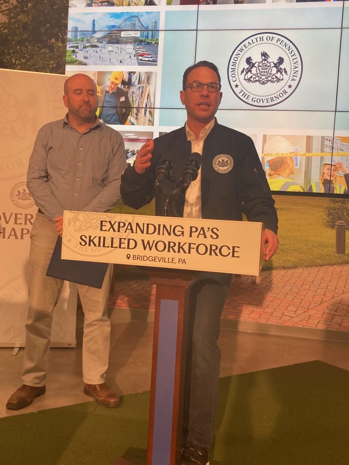 Governor talks up skilled trade grants at Junior Achievement headquarters